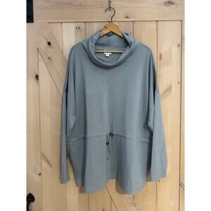 LulaRoe | NWT Teresa Cinched Drawstring Light Gray Cowl Neck Pullover | Size 2XL